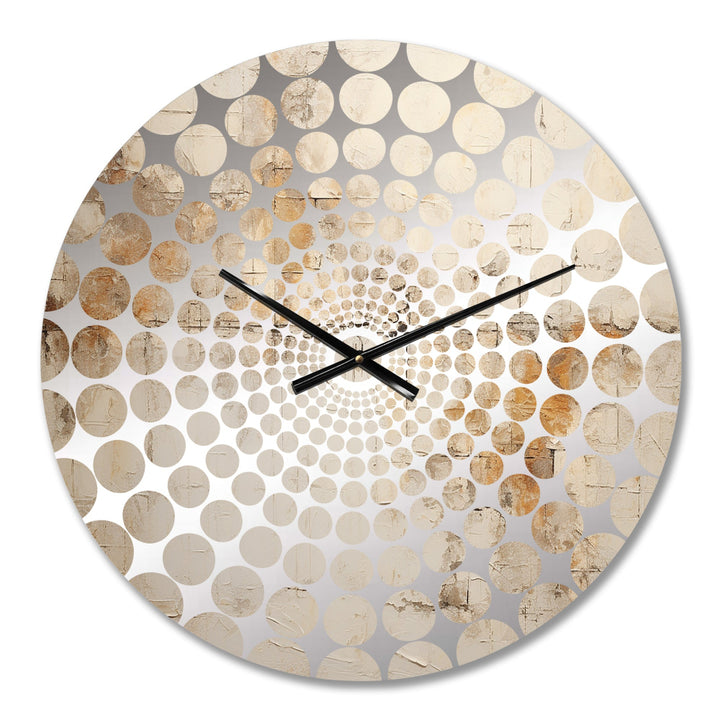 Beige Christianity Cross Of Jessus - Abstract Metal Wall Clock