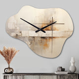 Beige Christianity Cross Of Jessus I - Asymmetric Metal Wall Clock