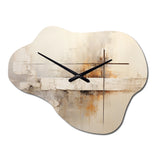 Beige Christianity Cross Of Jessus I - Asymmetric Metal Wall Clock