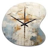 Beige Christianity Cross Of Jessus II - Asymmetric Metal Wall Clock