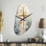 Beige Christianity Cross Of Jessus II - Asymmetric Metal Wall Clock