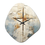 Beige Christianity Cross Of Jessus II - Asymmetric Metal Wall Clock