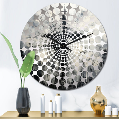 Minimalism Black And White Religious Cross - Spiritual Metal Wall Clock
