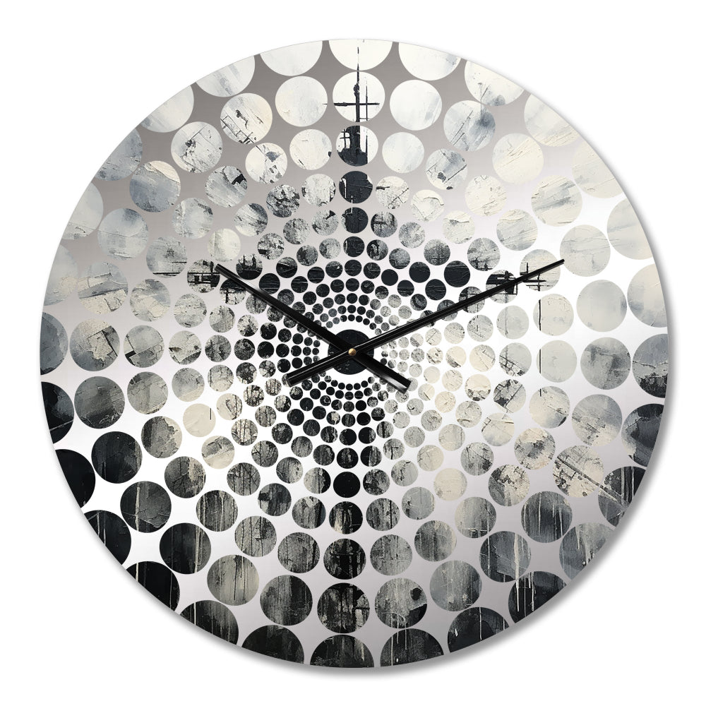 Minimalism Black And White Religious Cross - Spiritual Metal Wall Clock