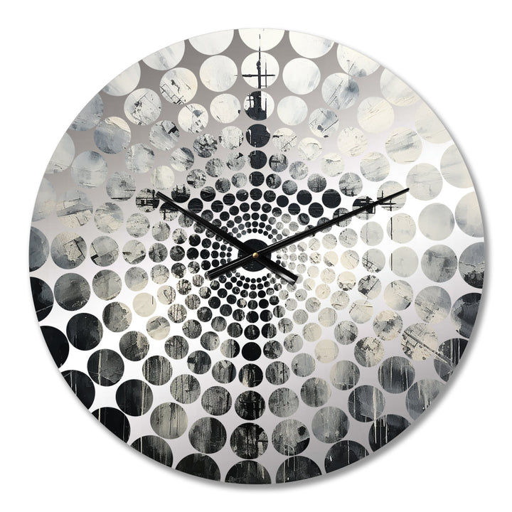 Minimalism Black And White Religious Cross - Spiritual Metal Wall Clock
