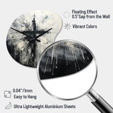 Minimalism Black And White Religious Cross - Asymmetric Metal Wall Clock