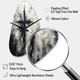 Minimalism Black And White Religious Cross - Asymmetric Metal Wall Clock