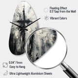 Minimalism Black And White Religious Cross - Asymmetric Metal Wall Clock