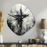 Minimalism Black And White Religious Cross - Asymmetric Metal Wall Clock