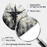 Minimalism Black And White Religious Cross - Asymmetric Metal Wall Clock