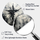 Minimalism Black And White Religious Cross - Asymmetric Metal Wall Clock
