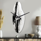 Minimalism Black And White Religious Cross I - Asymmetric Metal Wall Clock