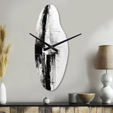 Minimalism Black And White Religious Cross I - Asymmetric Metal Wall Clock