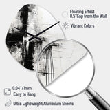 Minimalism Black And White Religious Cross I - Asymmetric Metal Wall Clock