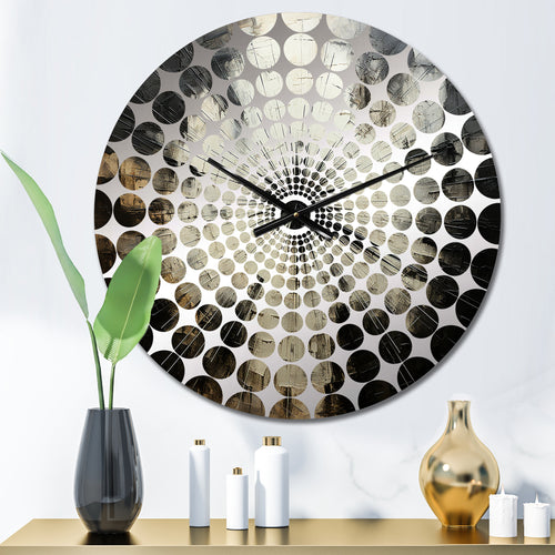 Minimalism Black And White Religious Cross III - Spiritual Metal Wall Clock
