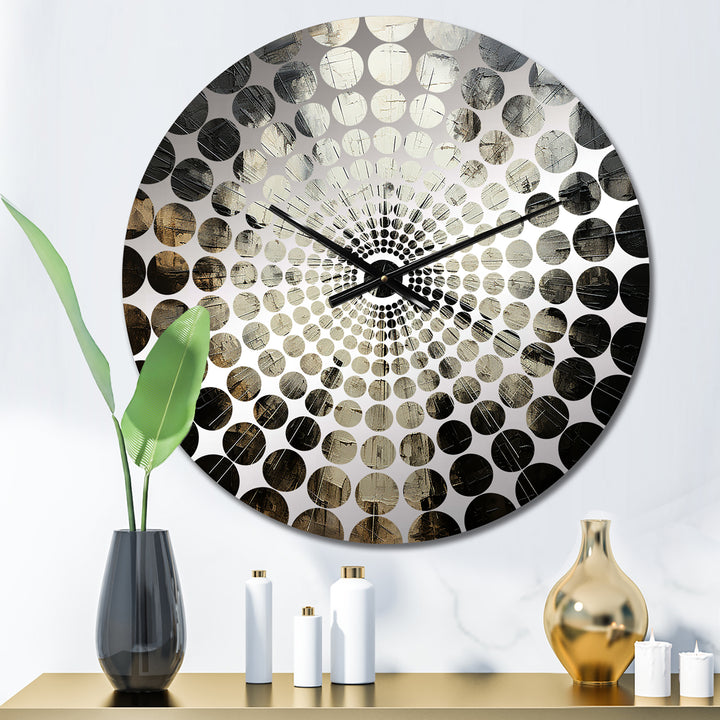 Minimalism Black And White Religious Cross III - Spiritual Metal Wall Clock