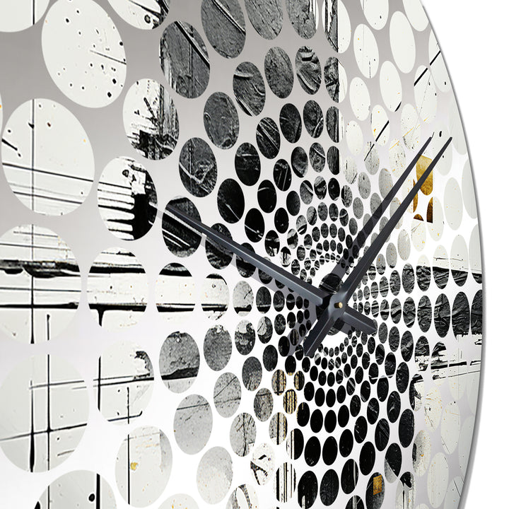 Minimalism Black And White Religious Cross IV - Spiritual Metal Wall Clock