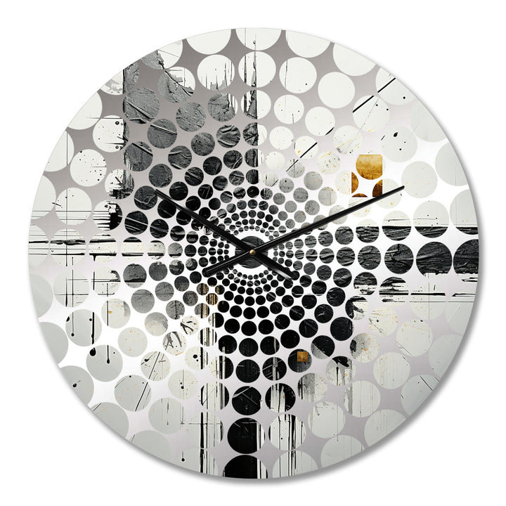 Minimalism Black And White Religious Cross IV - Spiritual Metal Wall Clock