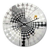 Minimalism Black And White Religious Cross IV - Spiritual Metal Wall Clock