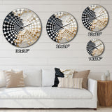 Abstract Cream And Black Liquid Paint - Coastal Metal Wall Clock