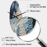 Under Water Blue And White Corals Collage - Asymmetric Metal Wall Clock