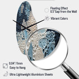 Under Water Blue And White Corals Collage - Asymmetric Metal Wall Clock