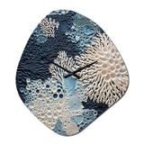 Under Water Blue And White Corals Collage - Asymmetric Metal Wall Clock