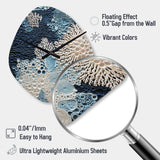 Under Water Blue And White Corals Collage - Asymmetric Metal Wall Clock