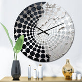 Minimalism Black And White Paint Corner - Coastal Metal Wall Clock