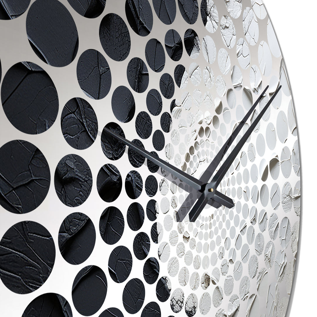Minimalism Black And White Paint Corner - Coastal Metal Wall Clock