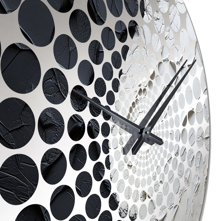 Minimalism Black And White Paint Corner - Coastal Metal Wall Clock