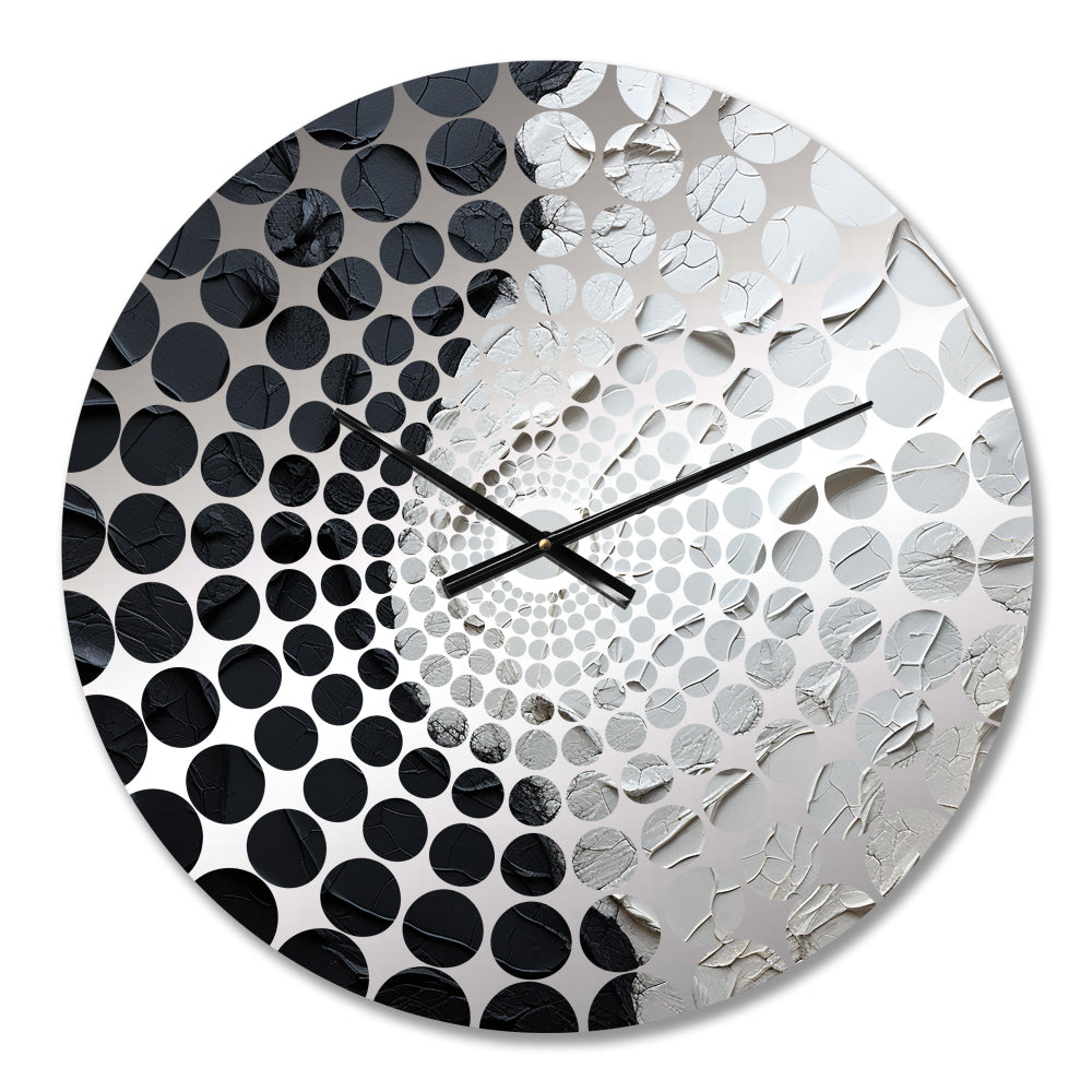 Minimalism Black And White Paint Corner - Coastal Metal Wall Clock