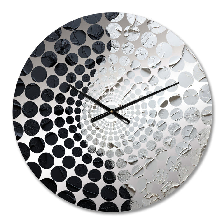 Minimalism Black And White Paint Corner - Coastal Metal Wall Clock