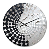 Minimalism Black And White Paint Corner - Coastal Metal Wall Clock