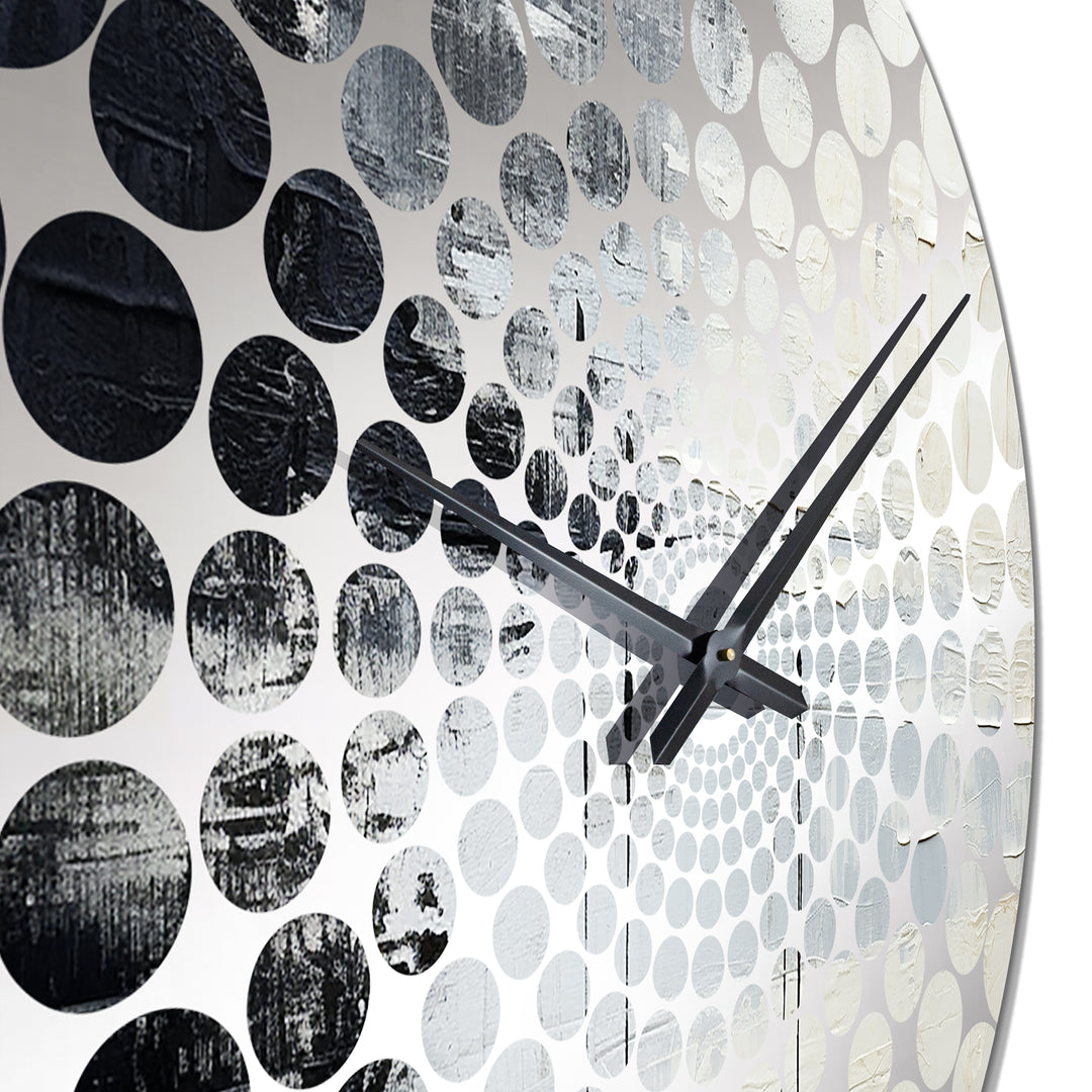 Minimalism Black And White Paint Corner II - Coastal Metal Wall Clock