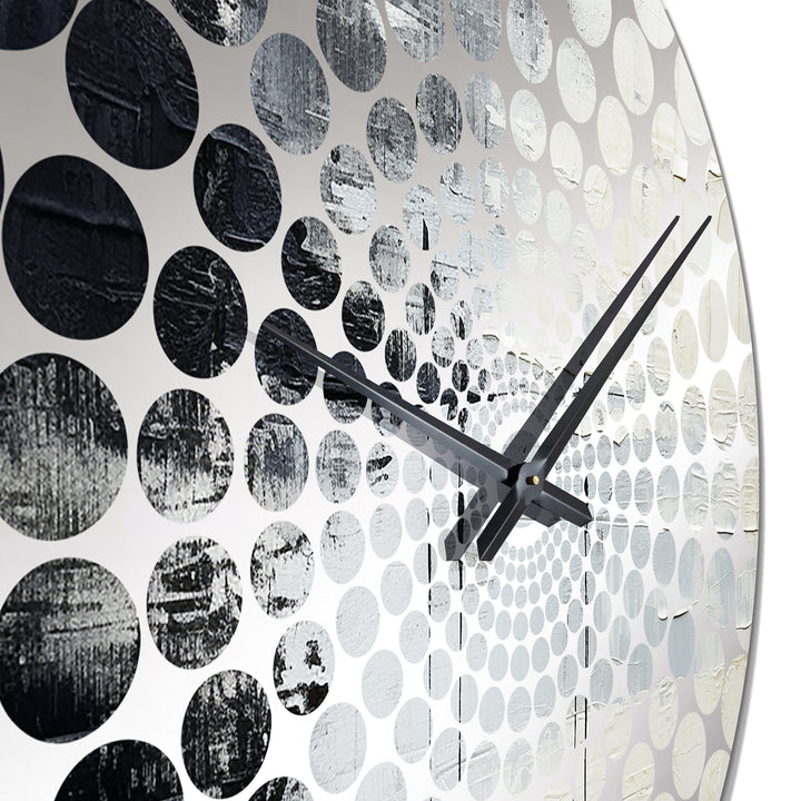 Minimalism Black And White Paint Corner II - Coastal Metal Wall Clock