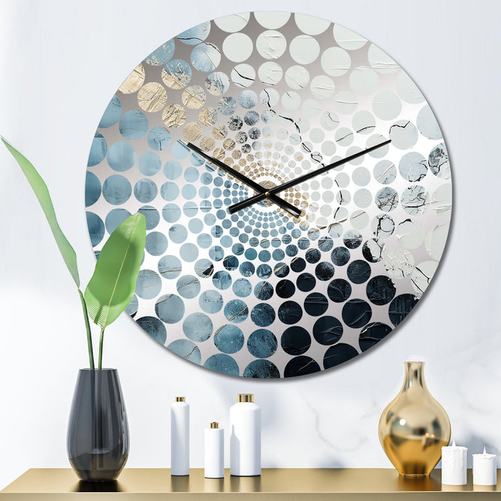 Minimalism Black And White Paint Corner III - Coastal Metal Wall Clock