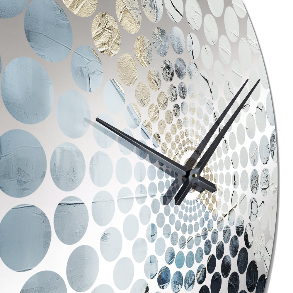 Minimalism Black And White Paint Corner III - Coastal Metal Wall Clock