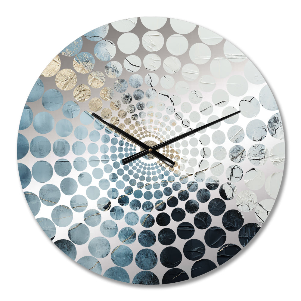 Minimalism Black And White Paint Corner III - Coastal Metal Wall Clock