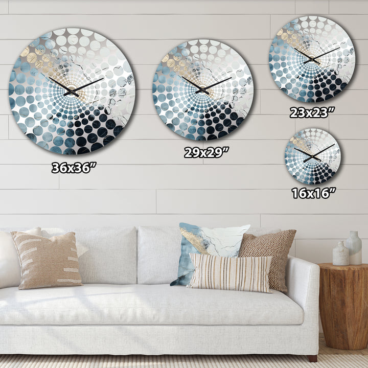Minimalism Black And White Paint Corner III - Coastal Metal Wall Clock