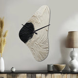 Minimalism Black And White Paint Reunion - Asymmetric Metal Wall Clock
