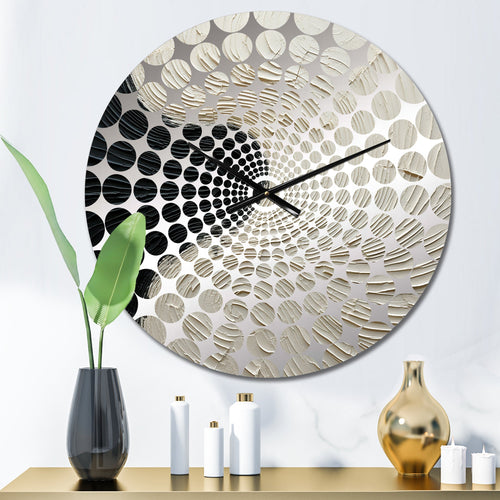Minimalism Black And White Paint Reunion - Coastal Metal Wall Clock