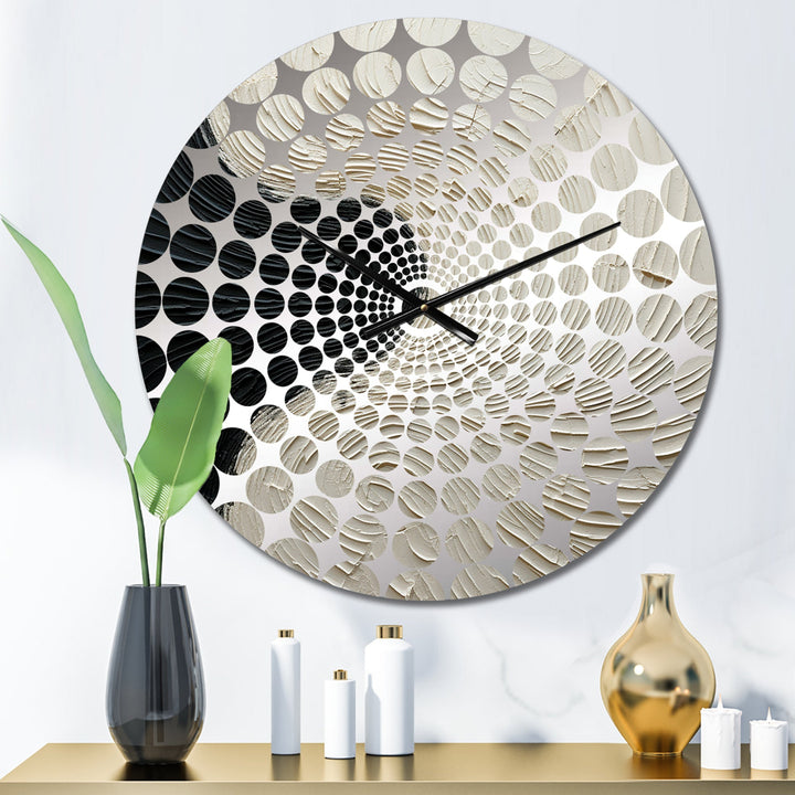 Minimalism Black And White Paint Reunion - Coastal Metal Wall Clock