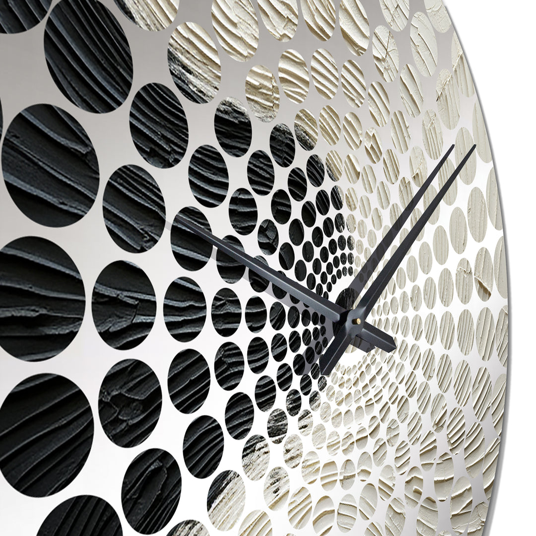 Minimalism Black And White Paint Reunion - Coastal Metal Wall Clock