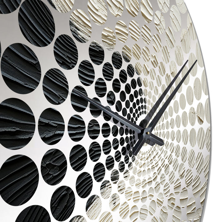 Minimalism Black And White Paint Reunion - Coastal Metal Wall Clock