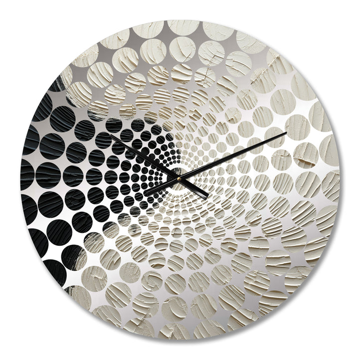 Minimalism Black And White Paint Reunion - Coastal Metal Wall Clock