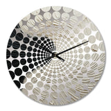 Minimalism Black And White Paint Reunion - Coastal Metal Wall Clock