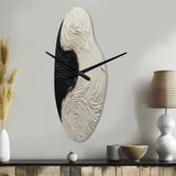 Minimalism Black And White Paint Reunion - Asymmetric Metal Wall Clock