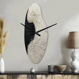 Minimalism Black And White Paint Reunion - Asymmetric Metal Wall Clock