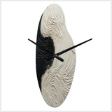 Minimalism Black And White Paint Reunion - Asymmetric Metal Wall Clock